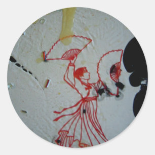 Fan Dancer 2 Ronde Sticker