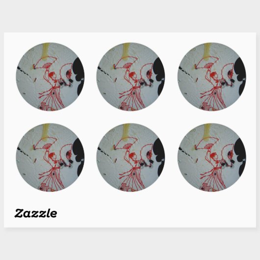 Fan Dancer 2 Ronde Sticker (Vel)