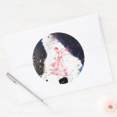 "Fan Dancer Detail" Ronde Sticker (Envelop)