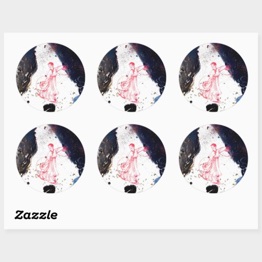 "Fan Dancer Detail" Ronde Sticker (Vel)