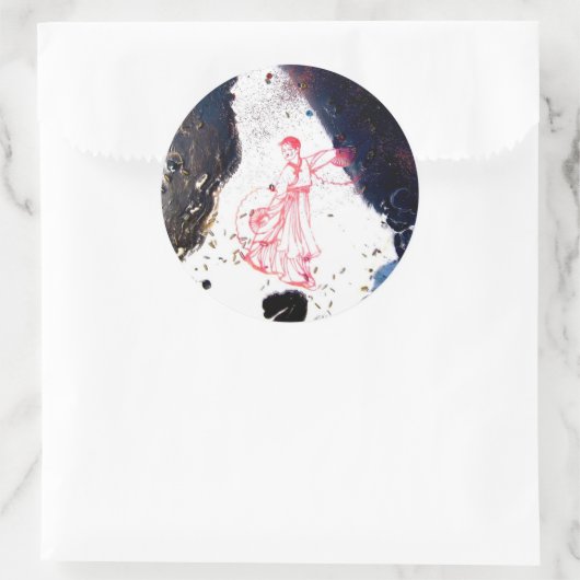 "Fan Dancer Detail" Ronde Sticker (Tas)