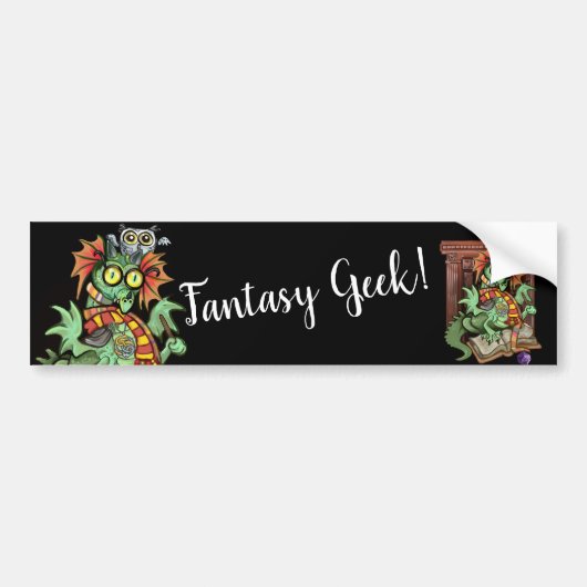 Fan Dragon "Fantasy Geek" Bumpersticker (Voorkant)