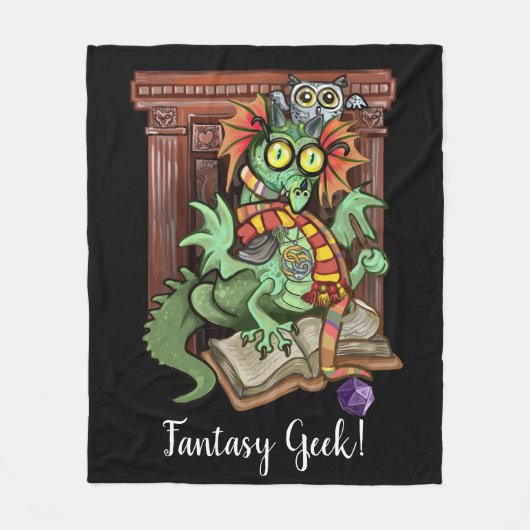 Fan Dragon "Fantasy Geek" Fleece Deken (Voorkant)
