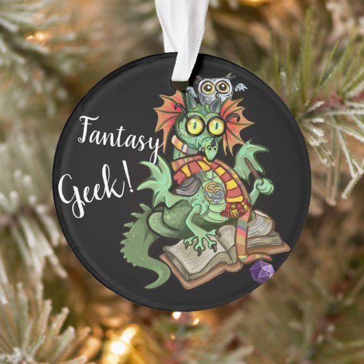 Fan Dragon "Fantasy Geek" Ornament (Boom)