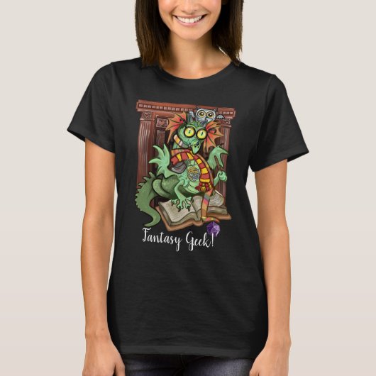 Fan Dragon "Fantasy Geek" T-shirt (Voorkant)
