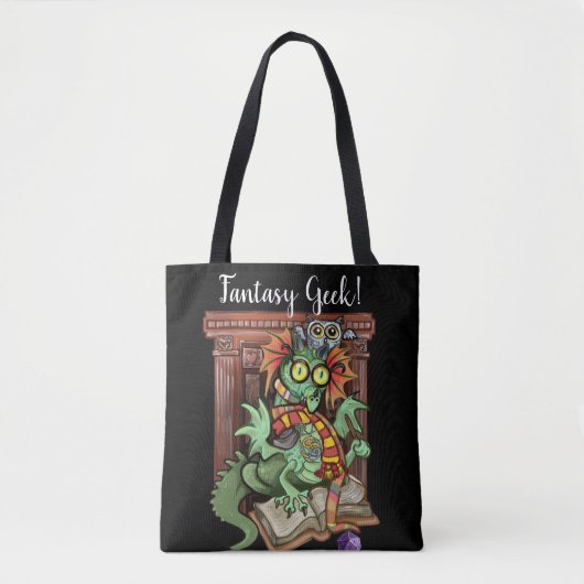 Fan Dragon "Fantasy Geek" Tote Bag (Voorkant)