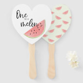 FAN Een in een Meloen watermeloen hartvormige vent Handwaaier (Voorkant en achterkant)