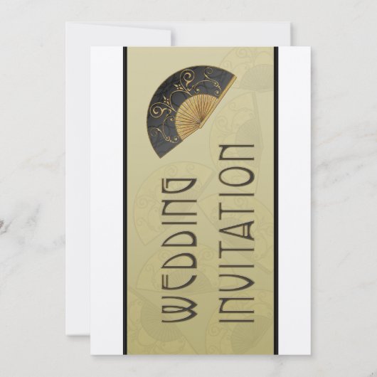 Fan Elegant (Moss) 5x7 Gepersonaliseerde bruiloft  Kaart (Achterkant)