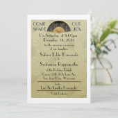 Fan Elegant (Moss) 5x7 Gepersonaliseerde bruiloft  Kaart (Staand voorkant)