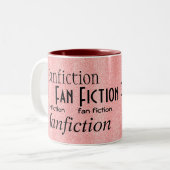 "Fan Fiction Fanatic" Tweekleurige Koffiemok (Voorkant links)
