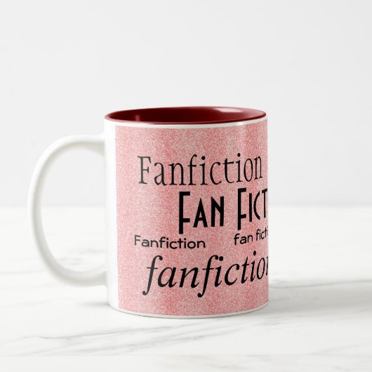 "Fan Fiction Fanatic" Tweekleurige Koffiemok (Links)