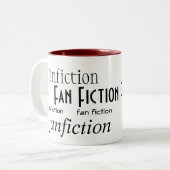 "Fan Fiction Fanatic" Tweekleurige Koffiemok (Voorkant links)