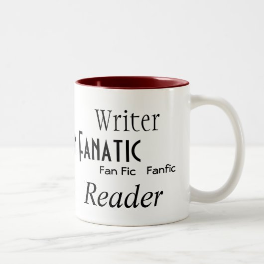 "Fan Fiction Fanatic" Tweekleurige Koffiemok (Rechts)