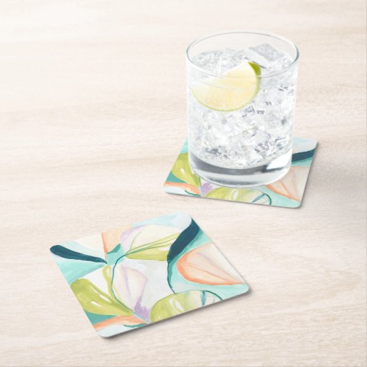 Fan Flowers IV Kartonnen Onderzetters (Insitu)