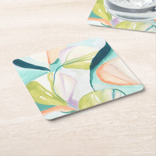 Fan Flowers IV Kartonnen Onderzetters (Schuin)