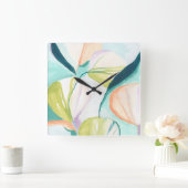 Fan Flowers IV Vierkante Klok (Huis)