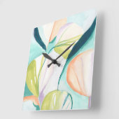 Fan Flowers IV Vierkante Klok (Hoek)