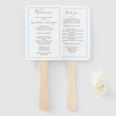 Fan huwelijksprogramma Sjabloon witte rechthoek Handwaaier (Voorkant en achterkant)