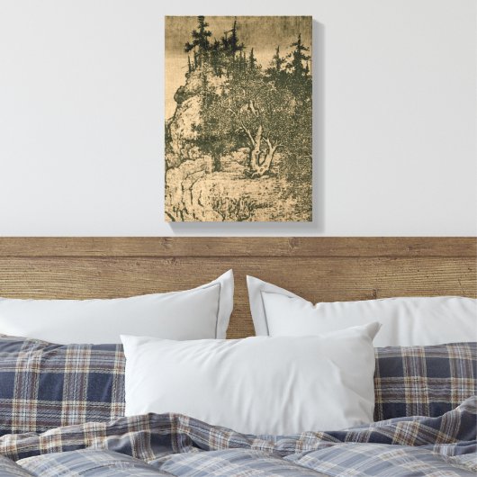 Fan Kuan - Reizigers tussen bergen en straten Canvas Afdruk (Insitu (Slaapkamer))