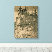 Fan Kuan - Reizigers tussen bergen en straten Canvas Afdruk (Insitu (Houten vloer))