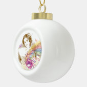 Fan Lady Ceramic Ornament Ball (Rechts)