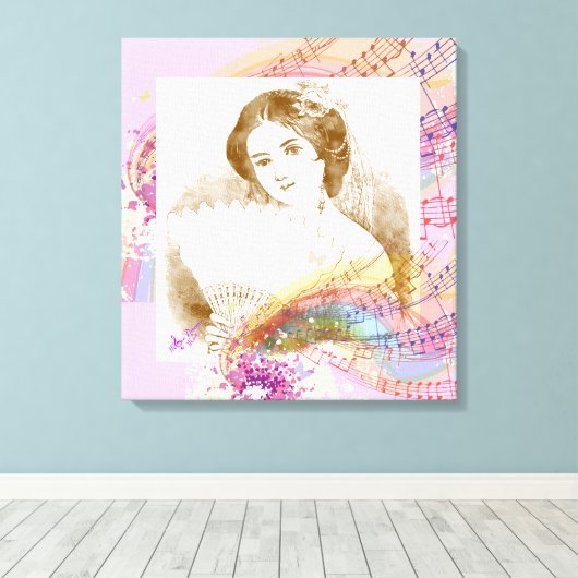  Fan Lady Stretched Canvas Art (Insitu (Houten vloer))