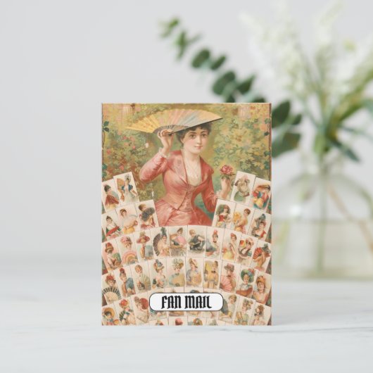 Fan Mail Grappige  vrouw met fans Briefkaart (Staand voorkant)