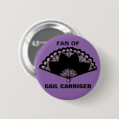 Fan of Gail Carriger Pin Badge Button Paars (Voorkant /achterkant)