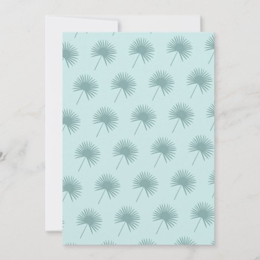 Fan Palm Leaf Tropical Bright Summer Save the Date Kaart (Achterkant)