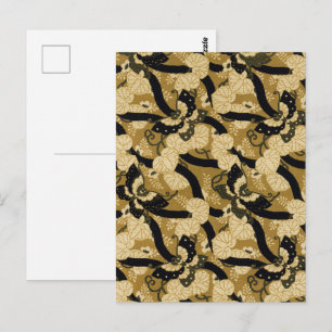 Fan patroon met vlinder Japanse sierkunst Briefkaart