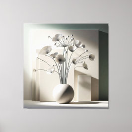 Fan-Shaped Floral Structure Canvas Afdruk