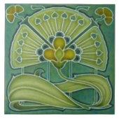 Fan-tastic Repro Richards 1900 Art Nouveau Floral Tegeltje (Voorkant)