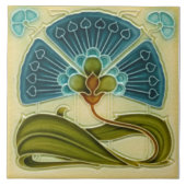 Fan-tastic Repro Richards Art Nouveau Blauwgroen F Tegeltje (Voorkant)
