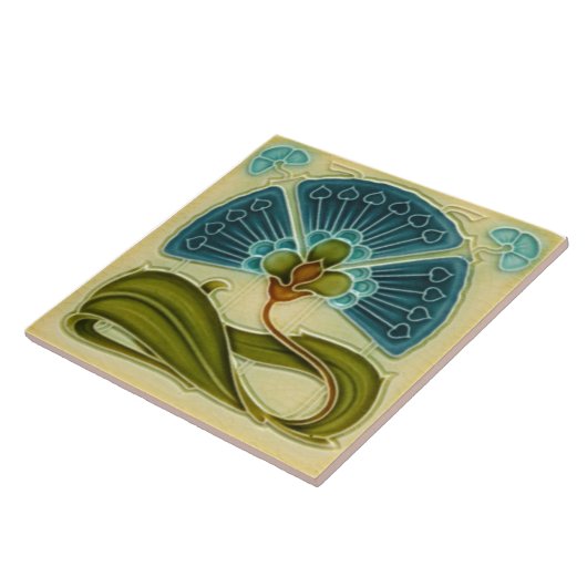 Fan-tastic Repro Richards Art Nouveau Blauwgroen F Tegeltje (Zijkant)
