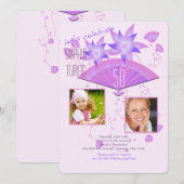 Fan Two Photo Birthday Party Invitation Kaart (Voorkant / Achterkant)