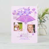 Fan Two Photo Birthday Party Invitation Kaart (Staand voorkant)