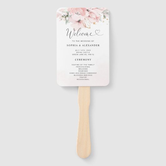 fan van Blush bloom bruiloft Handwaaier (Voorkant)