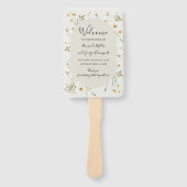 fan van Daisy Wildflower huwelijksprogramma Handwaaier (Voorkant)