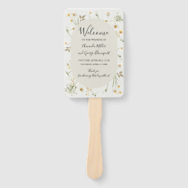 fan van Daisy Wildflower huwelijksprogramma Handwaaier