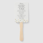 fan van Daisy Wildflower huwelijksprogramma Handwaaier (Achterkant)