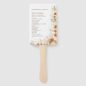 Fan van het huwelijksprogramma | Rustieke Bloemen  Handwaaier (Achterkant)