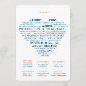 Fan van het informele trouwprogramma programmakaart (Voorkant)