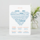 Fan van het informele trouwprogramma programmakaart (Staand voorkant)