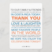 Fan van het informele trouwprogramma programmakaart (Achterkant)