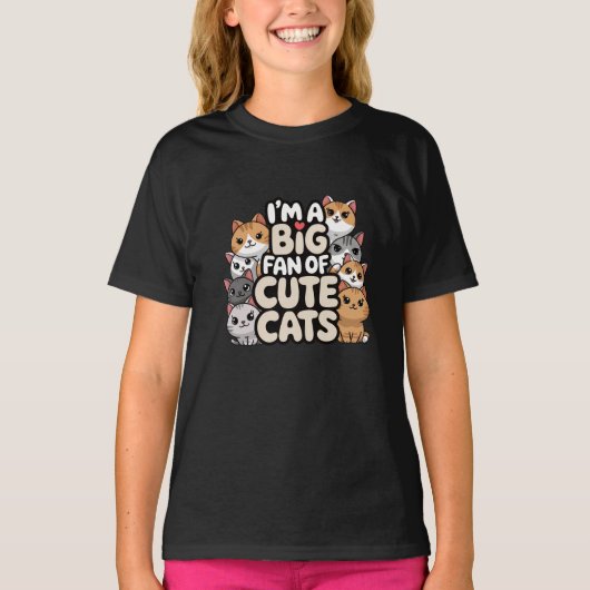 Fan van schattige katten t-shirt (Voorkant)