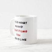 fan van stomme films, avid koffiemok (Voorkant links)