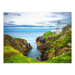 Fanad Head Lighthouse Kliffen – Ierland Foto Afdru Afdruk