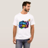Fanart Space Sticker T-shirt (Voorkant volledig)