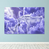 Fanasty Eenhoorn Mam en Baby Canvas Print (Insitu (Houten vloer))