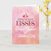 Fancee Valentijn Sending Hugs and Kisses Kaart (Gele Bloem)